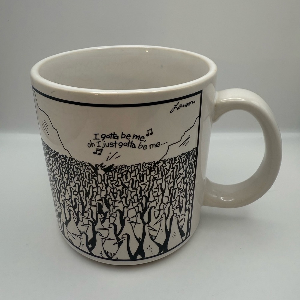 1982 Far Side Coffee Mug "I gotta be me" Penguin Chronicle Publishing Larson